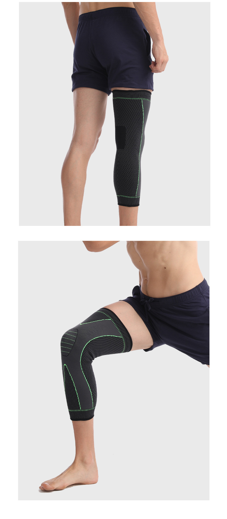 Mastar Cross-Border Fitness Boost Elastic Knitted Sports Nylon Kneecap Strap Pressurized Non-Slip Lengthened Leggings Mastar Cross-Border Fitness Boost Elastic Knitted Sports Nylon Kneecap Strap Pressurized Non-Slip Lengthened Leggings