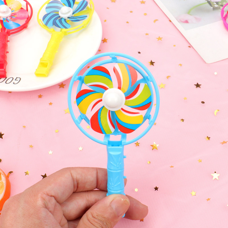 Single Whistle Little Fan New Handheld Fan Blowing Whistle Fan Small Toy Gift Small Toy Wholesale