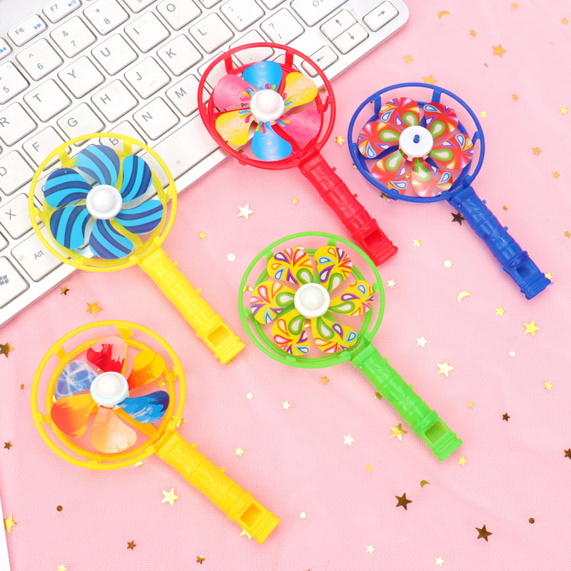 Single Whistle Little Fan New Handheld Fan Blowing Whistle Fan Small Toy Gift Small Toy Wholesale