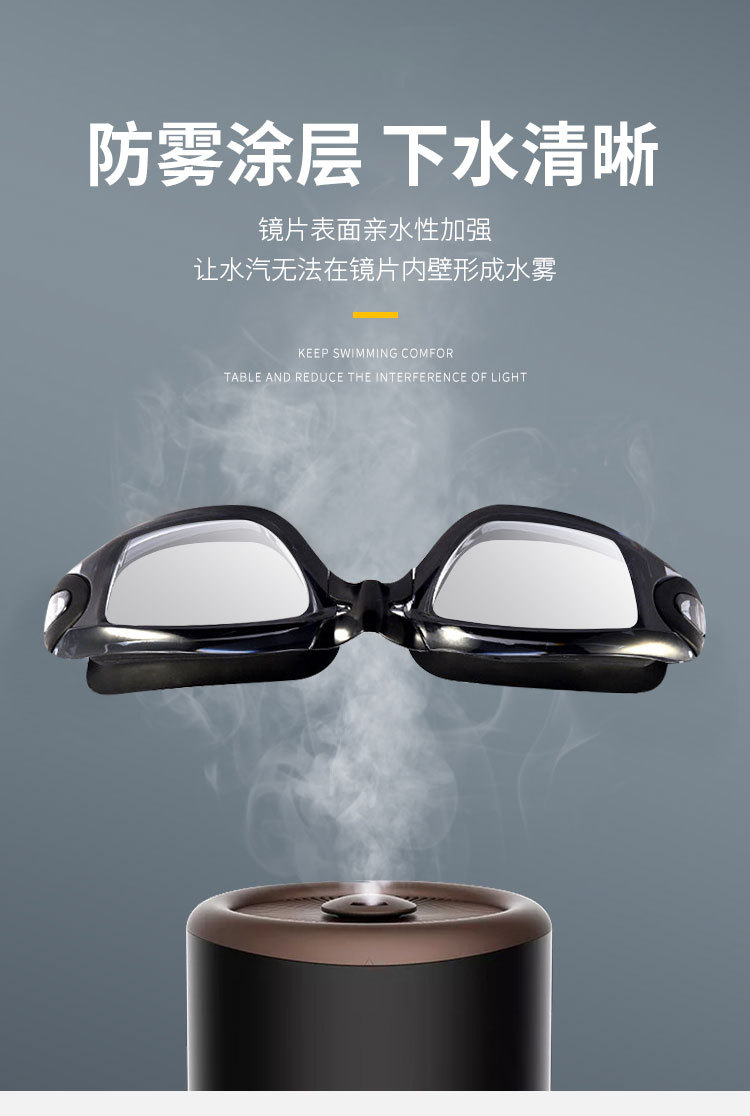 Swimming Goggles Adult Waterproof Silicone Swimming Goggles Adult Myopia Swimming Glasses Anti-Fog Electroplating Swimming Goggles Set Wholesale