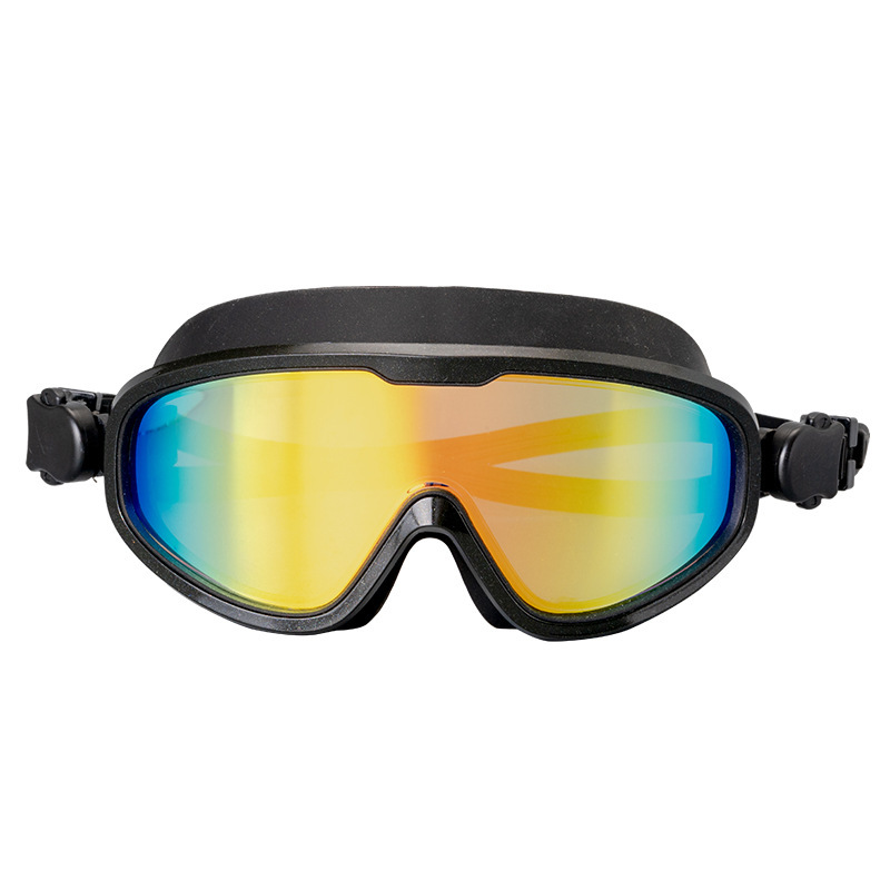 Swimming Glasses Adult Amazon Anti-Fog Polarized Silicone Swimming Goggles Electroplating Snorkeling Myopia Large Frame Swimming Goggles