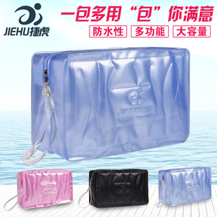 Jiehu Goggles One-Piece Earplugs Waterproof Anti-Fog HD Myopia Adult Swimming Goggles Large Frame Electroplating Swimming Glasses