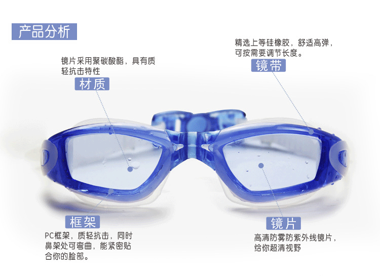 Swimming Glasses Silicone Transparent Swimming Goggles Unisex Swimming Goggles Plain Light Diving Mask Swimming Equipment Factory Direct Sales