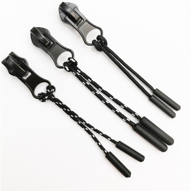 Outdoor Backpack Jacket Sports Pants Double-Headed PVC Plastic Zipper Rope Black Injection Pull Head in Stock Wholesale Outdoor Backpack Jacket Sports Pants Double-Headed PVC Plastic Zipper Rope Black Injection Pull Head in Stock Wholesale