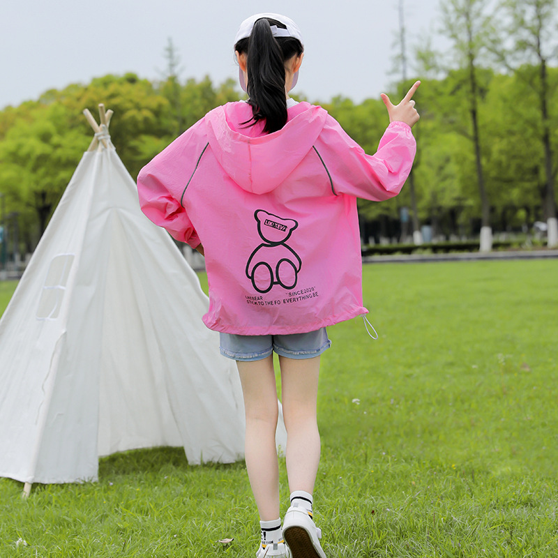 Children&#039;s Sun Protection Clothing Summer New Children&#039;s Cartoon Printing Outdoor Sun Protection Wind Shield Thin Jacket for Students