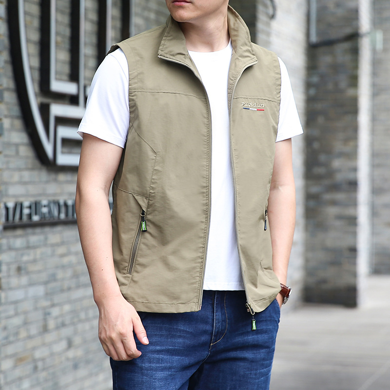 New Vest Men&#039;s Autumn Thin Outdoor Fishing Photographical Vest Waistcoat Loose Large Size Casual Sports Jacket