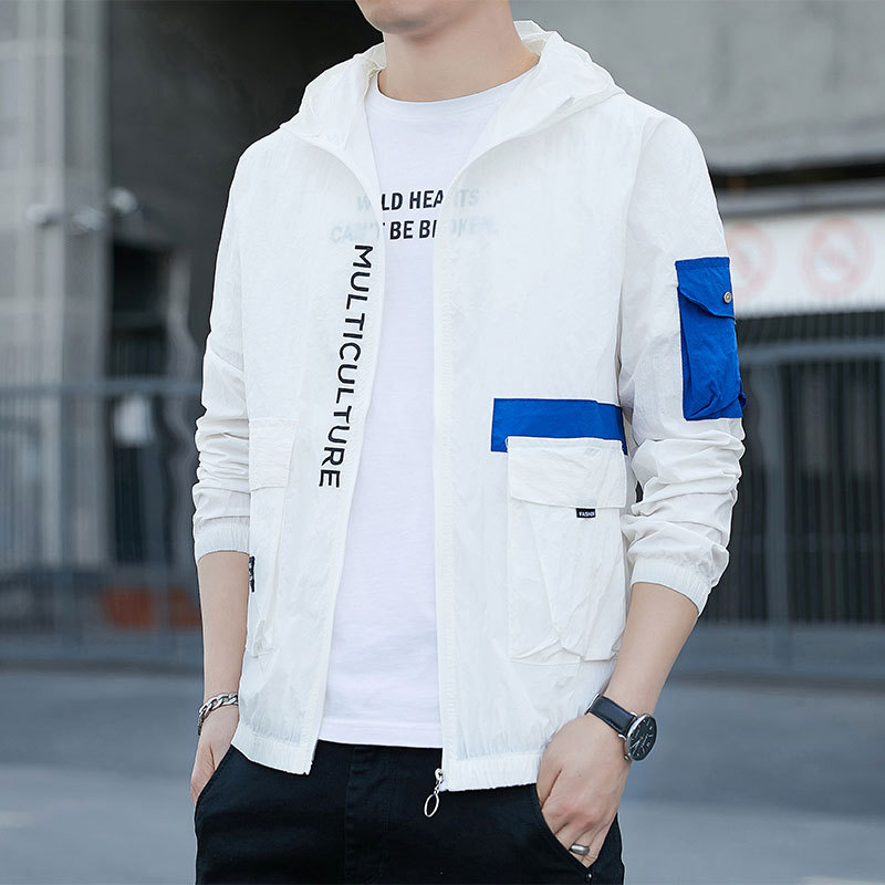 Summer Men&#039;s Outdoor Sun-Protective Clothing 2021 New Trendy Youth Handsome Casual Overalls Hooded Jacket Trendy