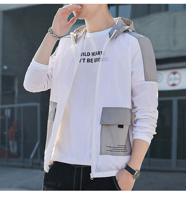 Summer Men's Outdoor Sun-Protective Clothing 2021 New Trendy Youth Handsome Casual Overalls Hooded Jacket Trendy