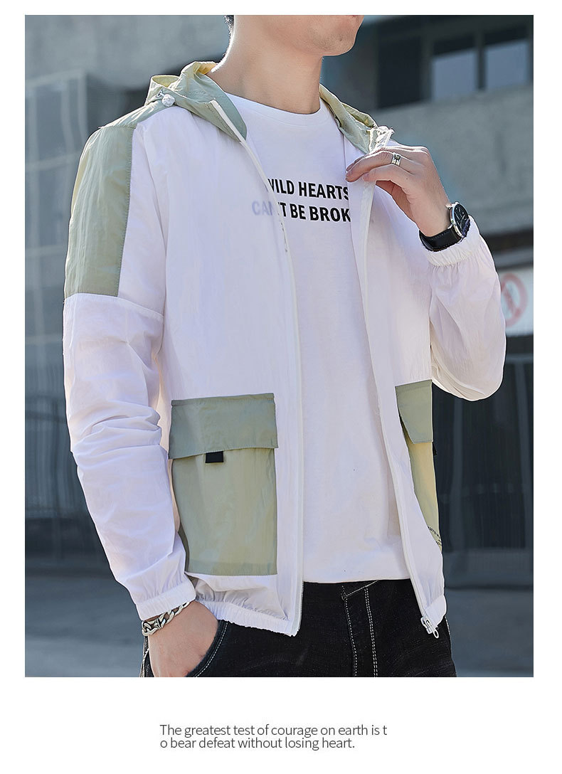 Summer Men's Outdoor Sun-Protective Clothing 2021 New Trendy Youth Handsome Casual Overalls Hooded Jacket Trendy