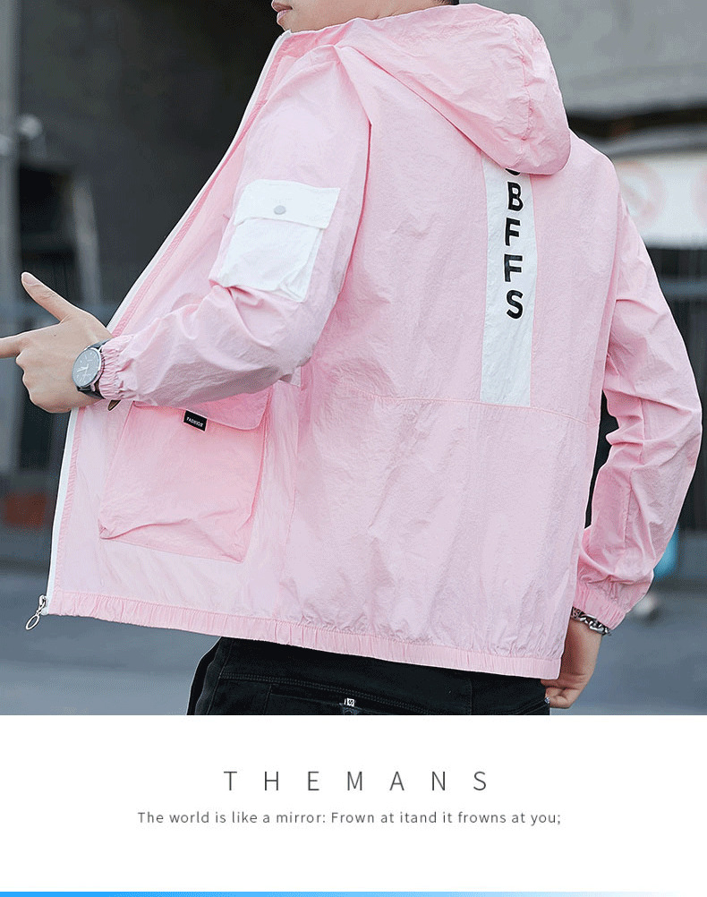 Summer Men's Outdoor Sun-Protective Clothing 2021 New Trendy Youth Handsome Casual Overalls Hooded Jacket Trendy