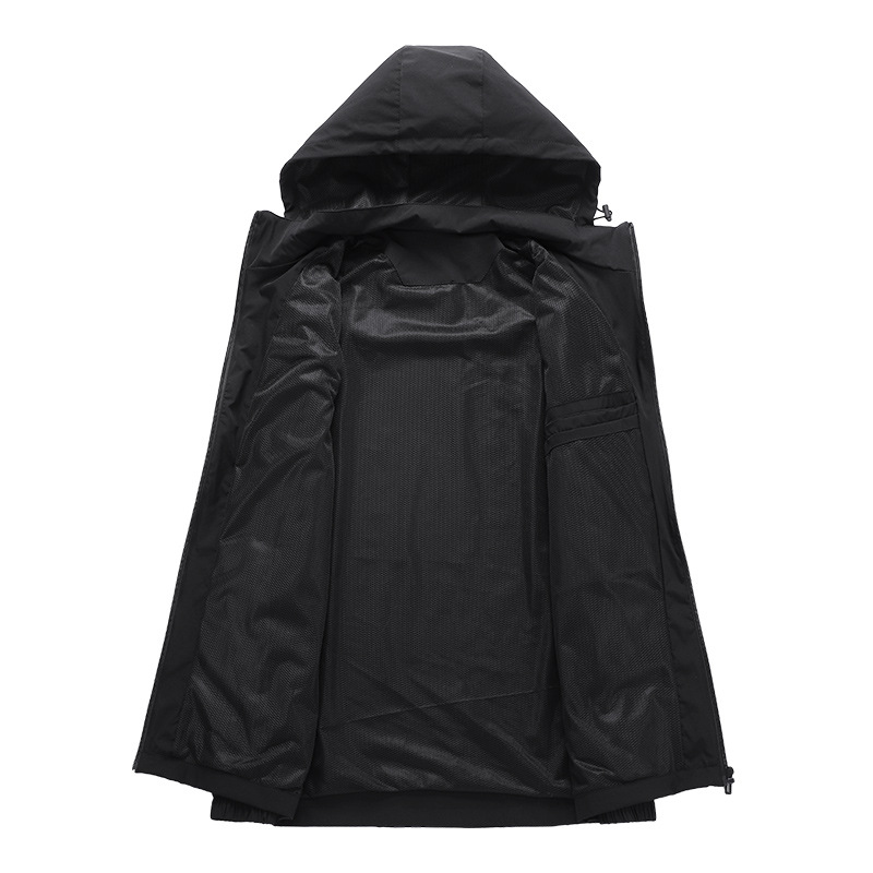 New Men's Jacket Autumn Thin Slim-Fit Hooded Stretch Windbreaker Casual Sports Outdoor Korean Style Men's Clothing Unlined Coat