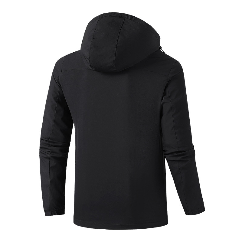 New Men's Jacket Autumn Thin Slim-Fit Hooded Stretch Windbreaker Casual Sports Outdoor Korean Style Men's Clothing Unlined Coat
