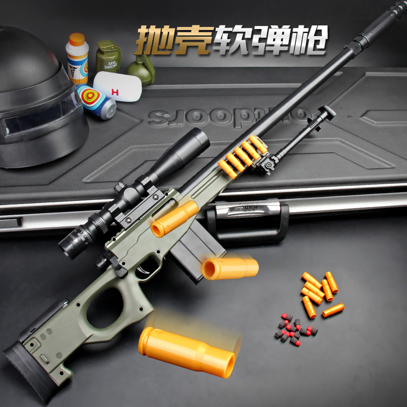 AWM Children&#039;s Toy Throwing Shell Soft Bullet Gun Jesus Survival PUBG Mobile Eating Chicken 98K Toy Gun Boy Sniper Rifle