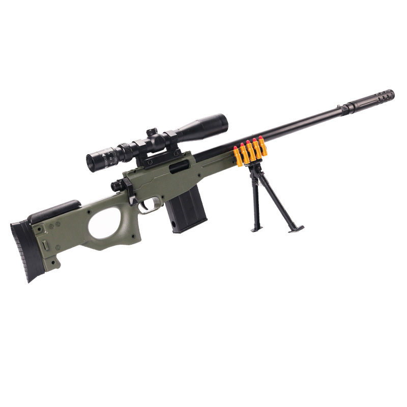 AWM Children&#039;s Toy Throwing Shell Soft Bullet Gun Jesus Survival PUBG Mobile Eating Chicken 98K Toy Gun Boy Sniper Rifle