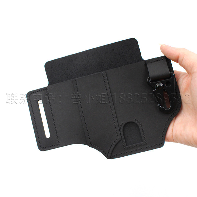 Stock Cowhide EDC Tactical Tool Leather Sheath Outdoor Survival Flashlight Pen Storage Waist Bag SelfDefense Waist Bag