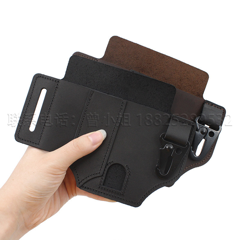 Stock Cowhide EDC Tactical Tool Leather Sheath Outdoor Survival Flashlight Pen Storage Waist Bag SelfDefense Waist Bag Stock Cowhide EDC Tactical Tool Leather Sheath Outdoor Survival Flashlight Pen Storage Waist Bag SelfDefense Waist Bag