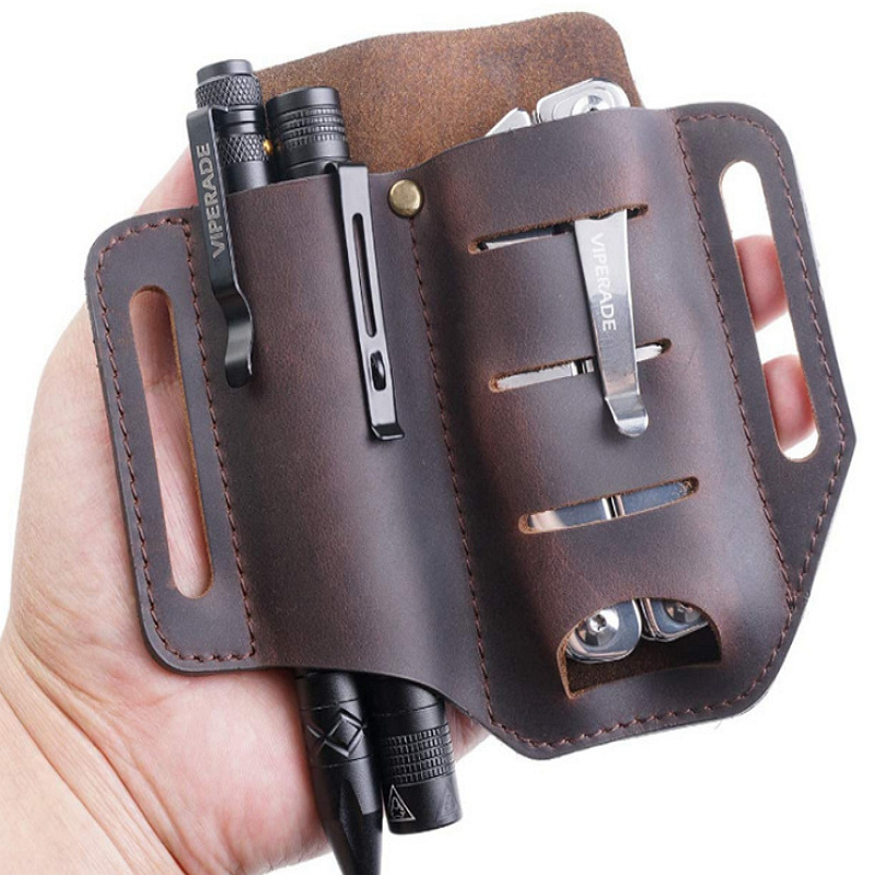 Stock Cowhide EDC Tactical Tool Leather Sheath Outdoor Survival Flashlight Pen Storage Waist Bag SelfDefense Waist Bag Stock Cowhide EDC Tactical Tool Leather Sheath Outdoor Survival Flashlight Pen Storage Waist Bag SelfDefense Waist Bag