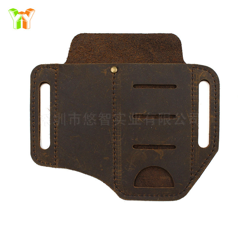 Stock Cowhide EDC Tactical Tool Leather Sheath Outdoor Survival Flashlight Pen Storage Waist Bag SelfDefense Waist Bag Stock Cowhide EDC Tactical Tool Leather Sheath Outdoor Survival Flashlight Pen Storage Waist Bag SelfDefense Waist Bag