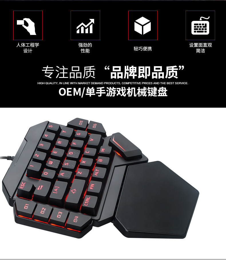 Applicable to PS4 Exclusive for Cross-Border Chicken-Eating One-Hand Keyboard King Glory Lol Jesus Survival Game Keyboard