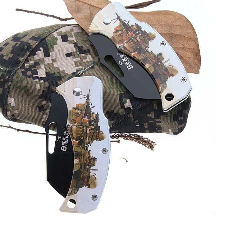 Outdoor Folding Knife Camping Survival Claw Knife Lockless Practical SST Fruit Knife Spot 978
