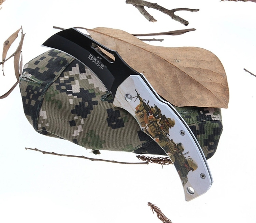 Outdoor Folding Knife Camping Survival Claw Knife Lockless Practical SST Fruit Knife Spot 978