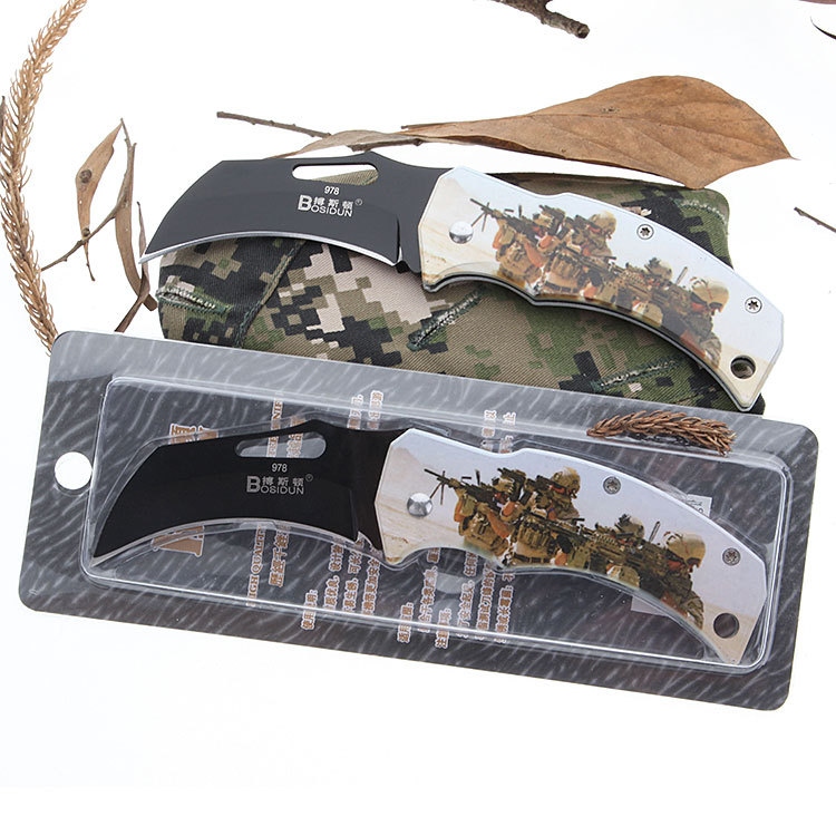 Outdoor Folding Knife Camping Survival Claw Knife Lockless Practical SST Fruit Knife Spot 978