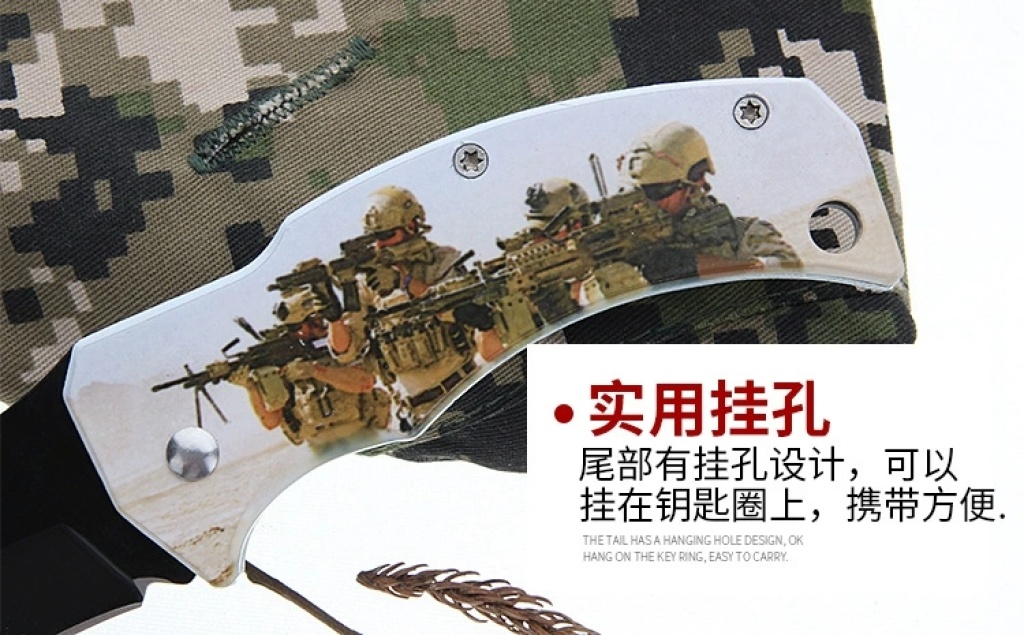 Outdoor Folding Knife Camping Survival Claw Knife Lockless Practical SST Fruit Knife Spot 978