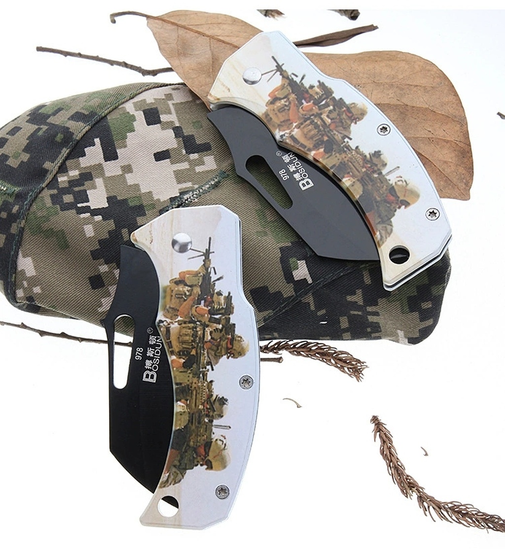 Outdoor Folding Knife Camping Survival Claw Knife Lockless Practical SST Fruit Knife Spot 978