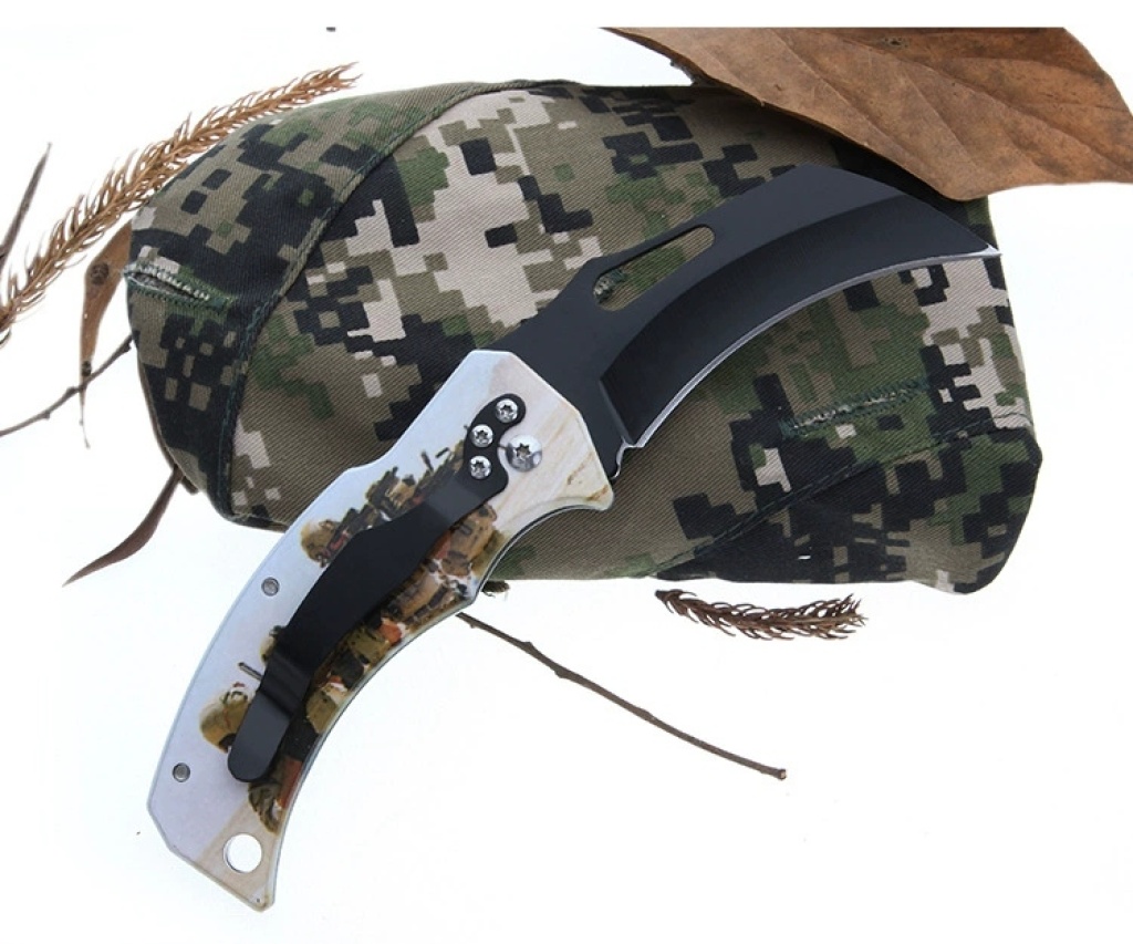 Outdoor Folding Knife Camping Survival Claw Knife Lockless Practical SST Fruit Knife Spot 978