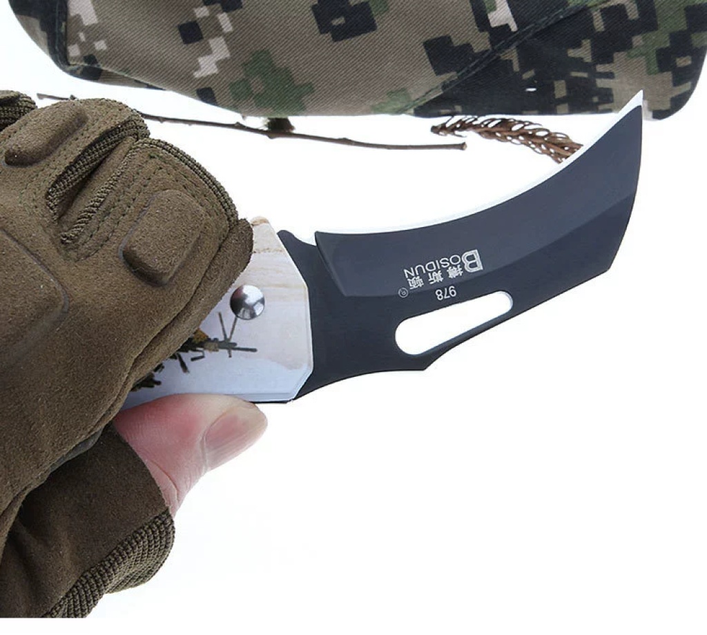 Outdoor Folding Knife Camping Survival Claw Knife Lockless Practical SST Fruit Knife Spot 978