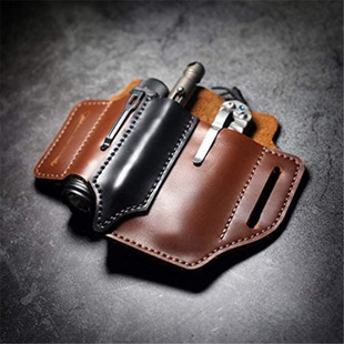 Retro Leather EDC Tactical Tool Storage Leather Case Waist Hanging Outdoor Survival Kit One Piece Dropshipping
