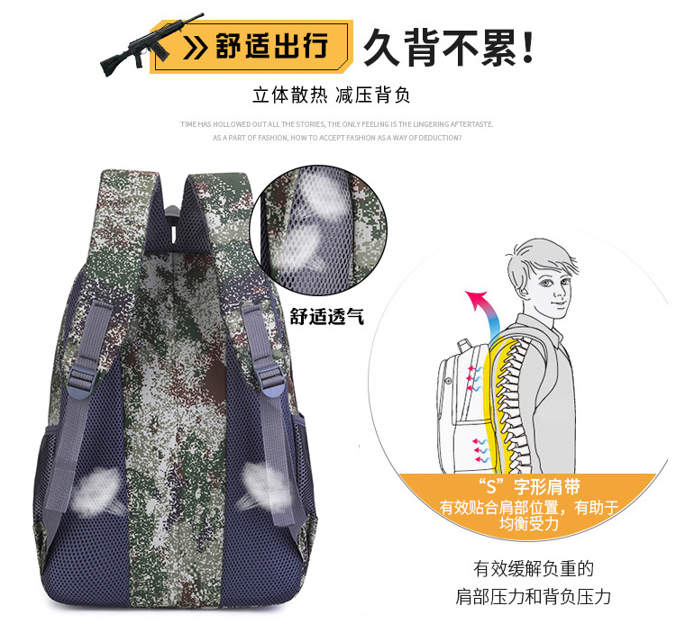 Jesus Survival Backpack Eating Chicken Level 3 Backpack Same Camouflage Student Schoolbag Large Capacity Tactical Backpack Computer Bag