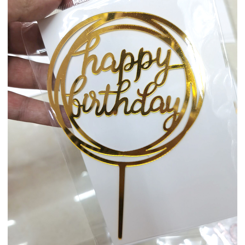 Love Five-Pointed Star Happy Birthday Party Decoration Happy Birthday Acrylic Cake Insertion