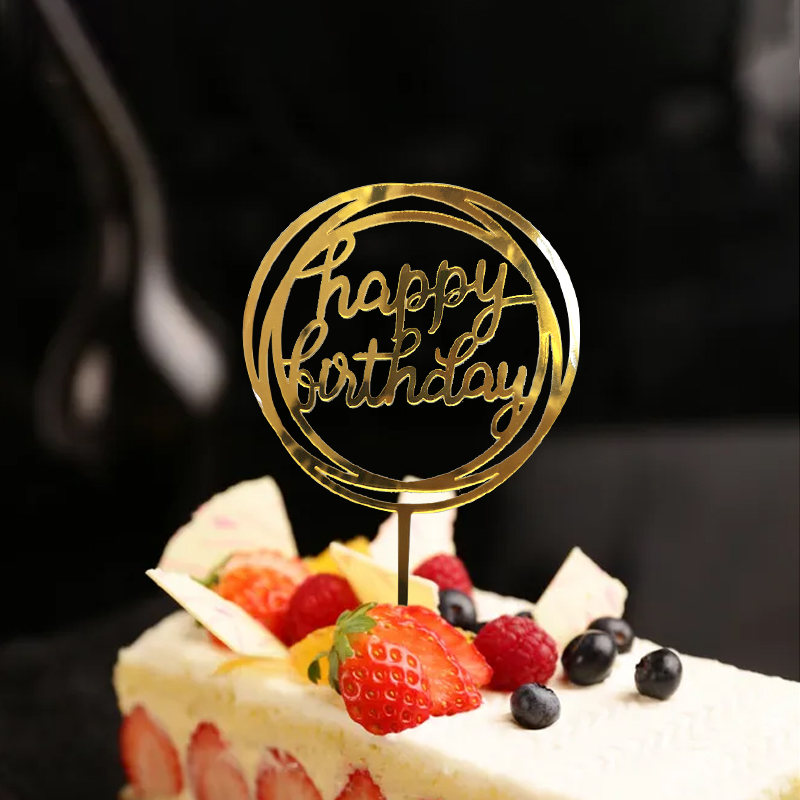 Love Five-Pointed Star Happy Birthday Party Decoration Happy Birthday Acrylic Cake Insertion Love Five-Pointed Star Happy Birthday Party Decoration Happy Birthday Acrylic Cake Insertion