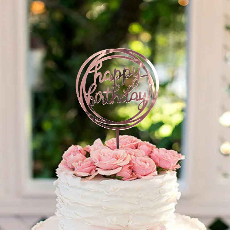 Love Five-Pointed Star Happy Birthday Party Decoration Happy Birthday Acrylic Cake Insertion Love Five-Pointed Star Happy Birthday Party Decoration Happy Birthday Acrylic Cake Insertion