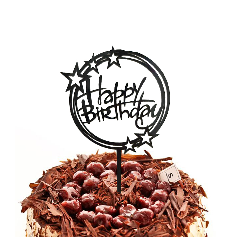 Love Five-Pointed Star Happy Birthday Party Decoration Happy Birthday Acrylic Cake Insertion Love Five-Pointed Star Happy Birthday Party Decoration Happy Birthday Acrylic Cake Insertion