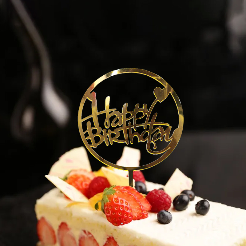 Love Five-Pointed Star Happy Birthday Party Decoration Happy Birthday Acrylic Cake Insertion Love Five-Pointed Star Happy Birthday Party Decoration Happy Birthday Acrylic Cake Insertion
