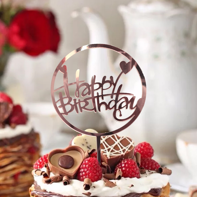 Love Five-Pointed Star Happy Birthday Party Decoration Happy Birthday Acrylic Cake Insertion Love Five-Pointed Star Happy Birthday Party Decoration Happy Birthday Acrylic Cake Insertion