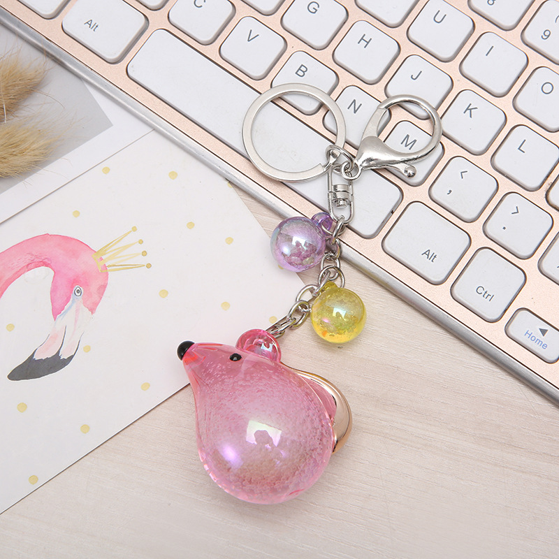 Nordic Cartoon Mouse Keychain Creative Acrylic Crystal Bag Pendant Male and Female Student Couple Cute Gift