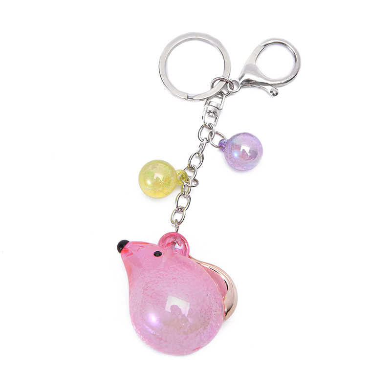 Nordic Cartoon Mouse Keychain Creative Acrylic Crystal Bag Pendant Male and Female Student Couple Cute Gift