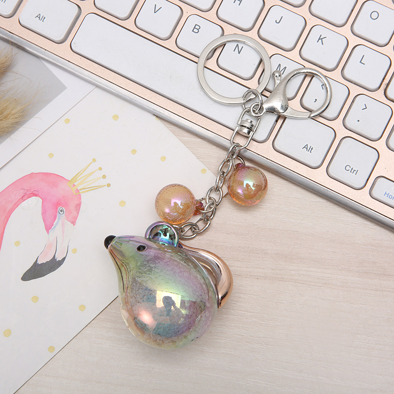 Nordic Cartoon Mouse Keychain Creative Acrylic Crystal Bag Pendant Male and Female Student Couple Cute Gift