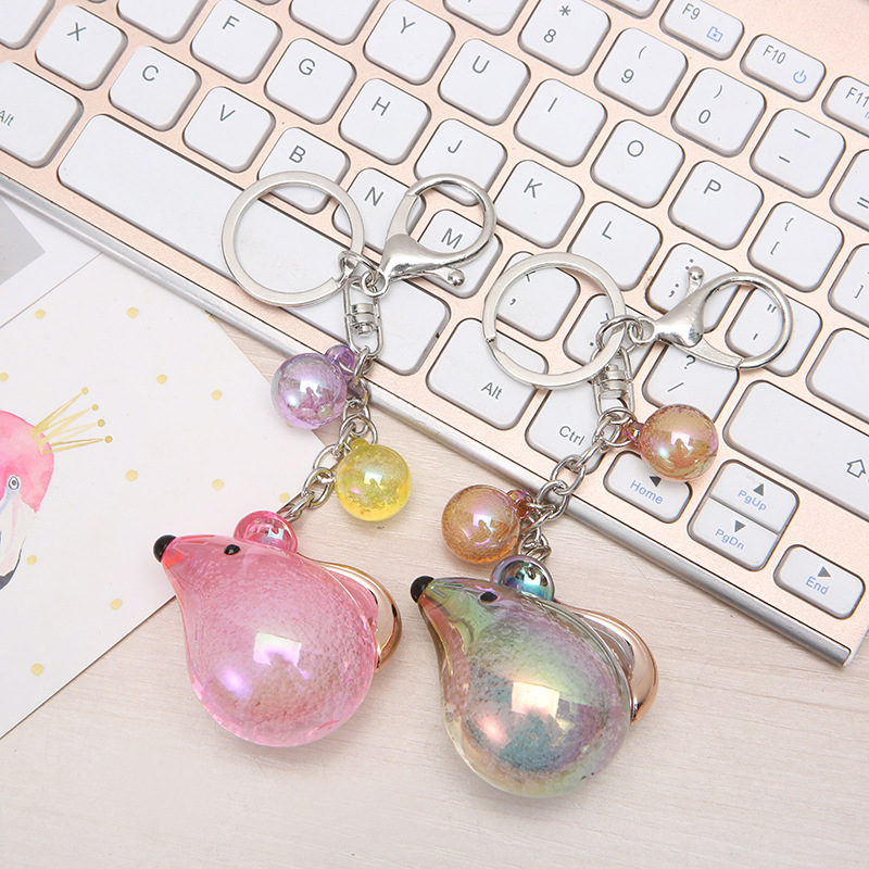 Nordic Cartoon Mouse Keychain Creative Acrylic Crystal Bag Pendant Male and Female Student Couple Cute Gift