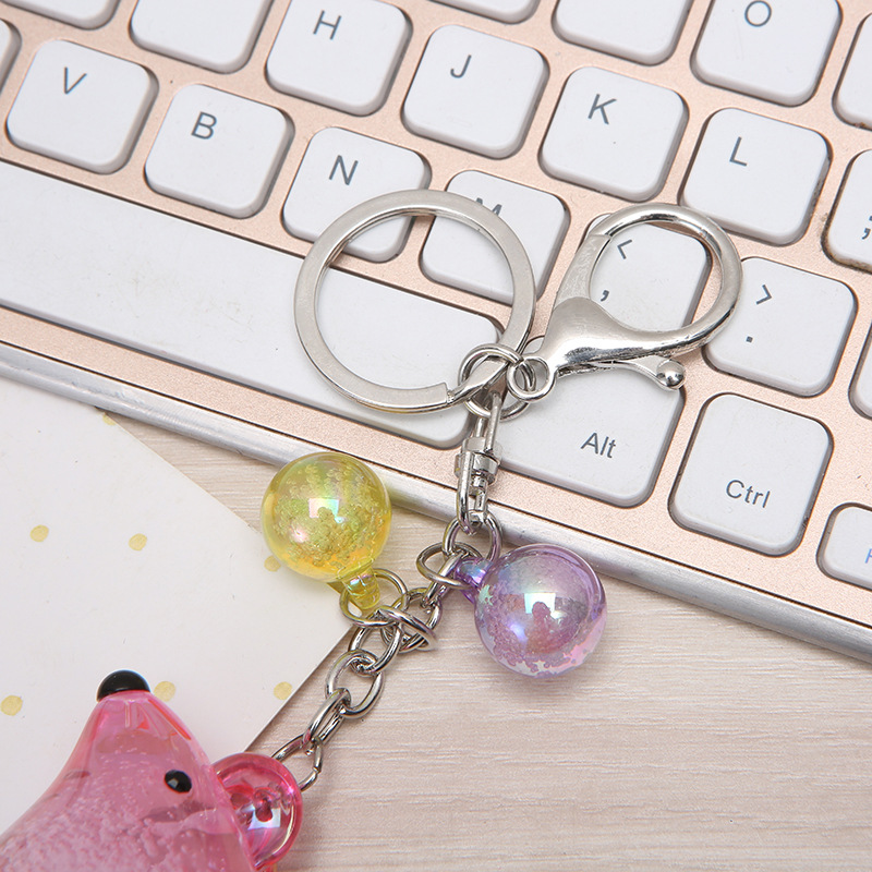 Nordic Cartoon Mouse Keychain Creative Acrylic Crystal Bag Pendant Male and Female Student Couple Cute Gift