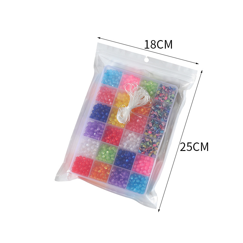 Cross-Border Hot Selling DIY Handmade Beaded Boxed 8mm Acrylic Beads Plastic Beads Resin Beads Bracelet Necklace Accessories