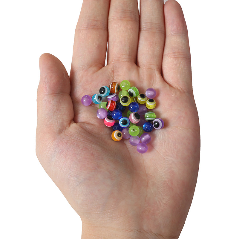 Cross-Border Hot Selling DIY Handmade Beaded Boxed 8mm Acrylic Beads Plastic Beads Resin Beads Bracelet Necklace Accessories
