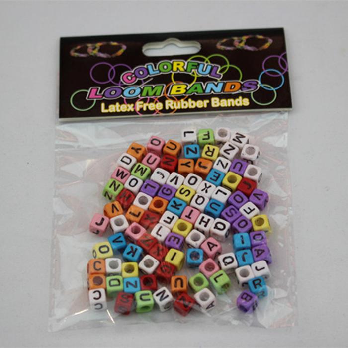 DIY Educational Toys Colorful Acrylic Beads Letters Children's Early Education Beaded Keychain Accessory Accessories Woven Necklace Bracelet