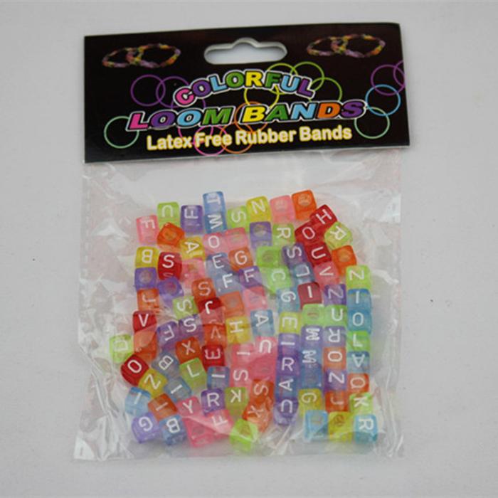 DIY Educational Toys Colorful Acrylic Beads Letters Children's Early Education Beaded Keychain Accessory Accessories Woven Necklace Bracelet