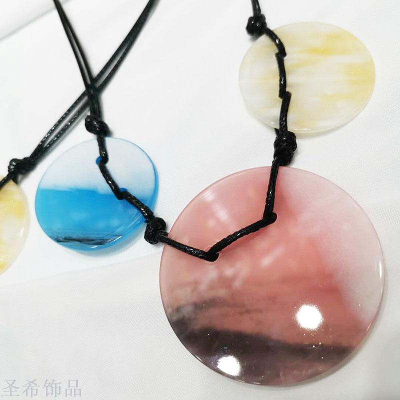 Acrylic sheet leather rope sweater chain simple joker short chain chain accessories pendant