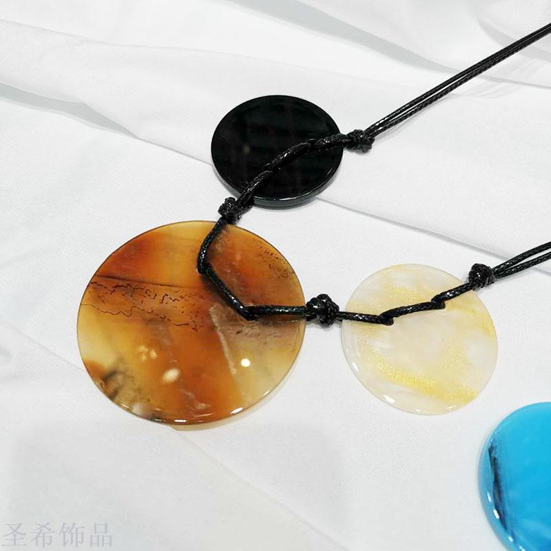 Acrylic sheet leather rope sweater chain simple joker short chain chain accessories pendant Acrylic sheet leather rope sweater chain simple joker short chain chain accessories pendant