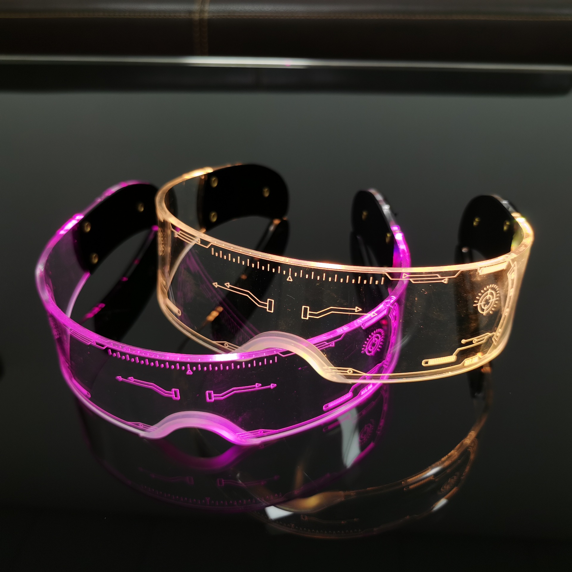 Cross-Border Acrylic LED Goggles Cool Colorful Flash Ball Bar Disco Dancing Atmosphere Transparent